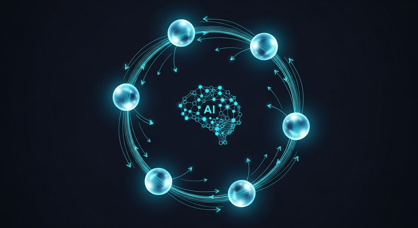 Diagram showing how AI processes business information to create newsletters