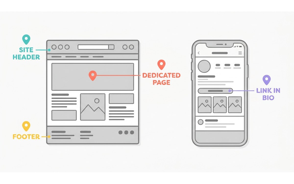 Where to put email opt-ins across a small business website