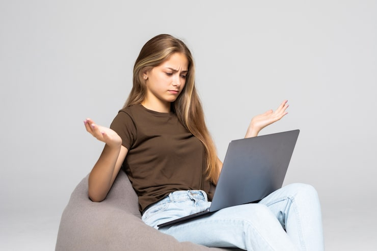 Frustrated coach overwhelmed by marketing tech setup