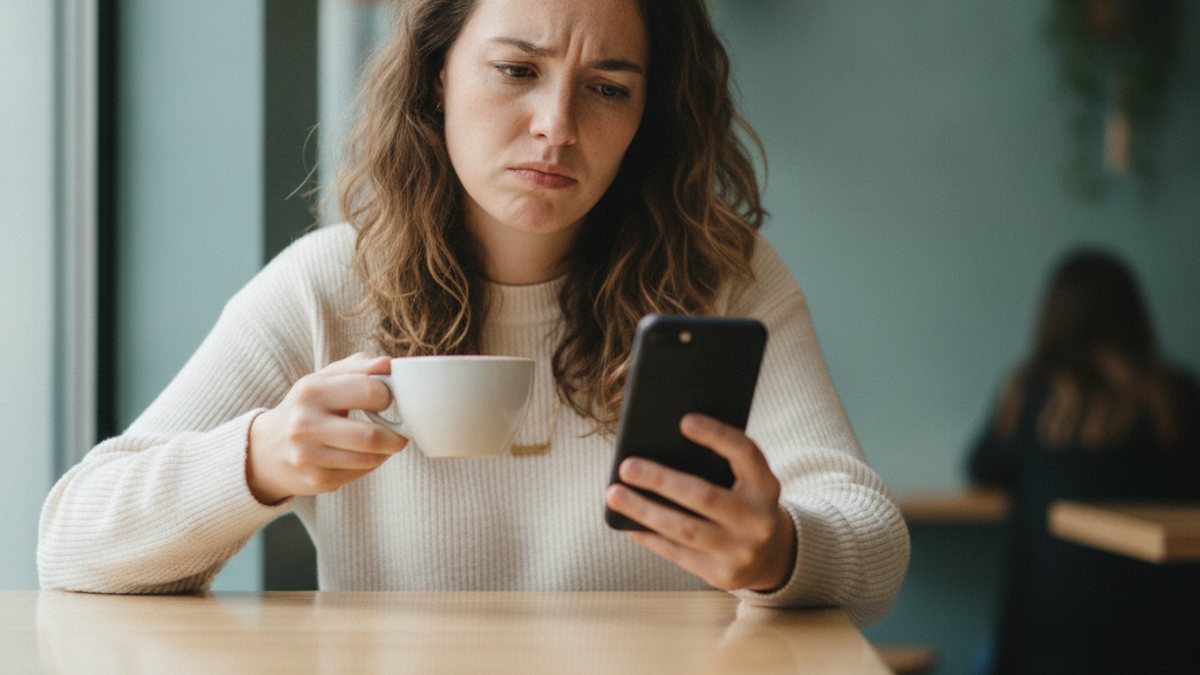 A creator checking her Instagram feed on her phone
